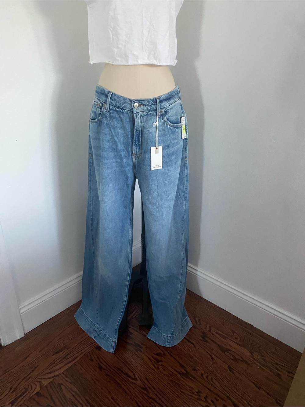 Good American Light Blue Wide-Leg Jeans